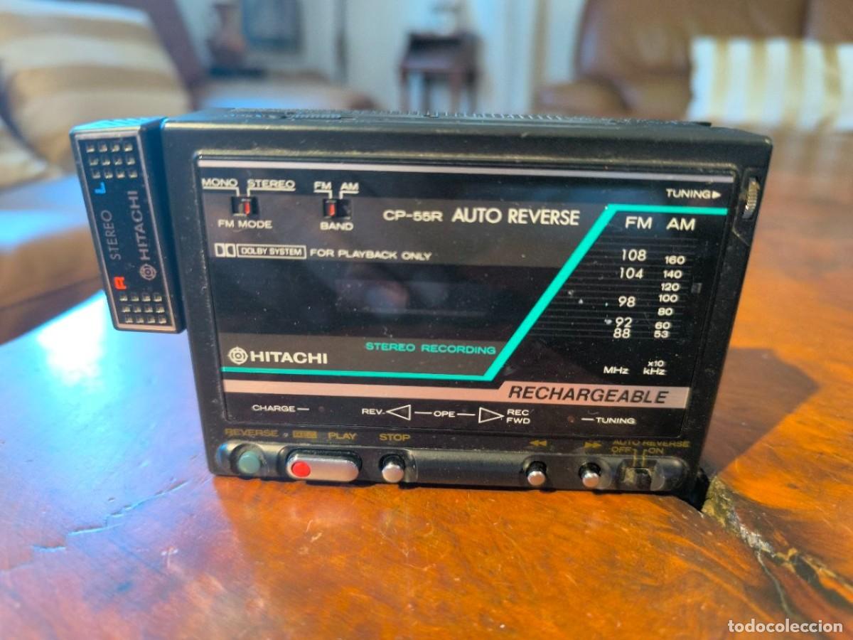 Radios antiguas: GRABADORA DE CASETE STEREO HITACHI CP-55R RADIO FM/AM RECARGABLE AUTO REVERSE A&Ntilde;OS 80