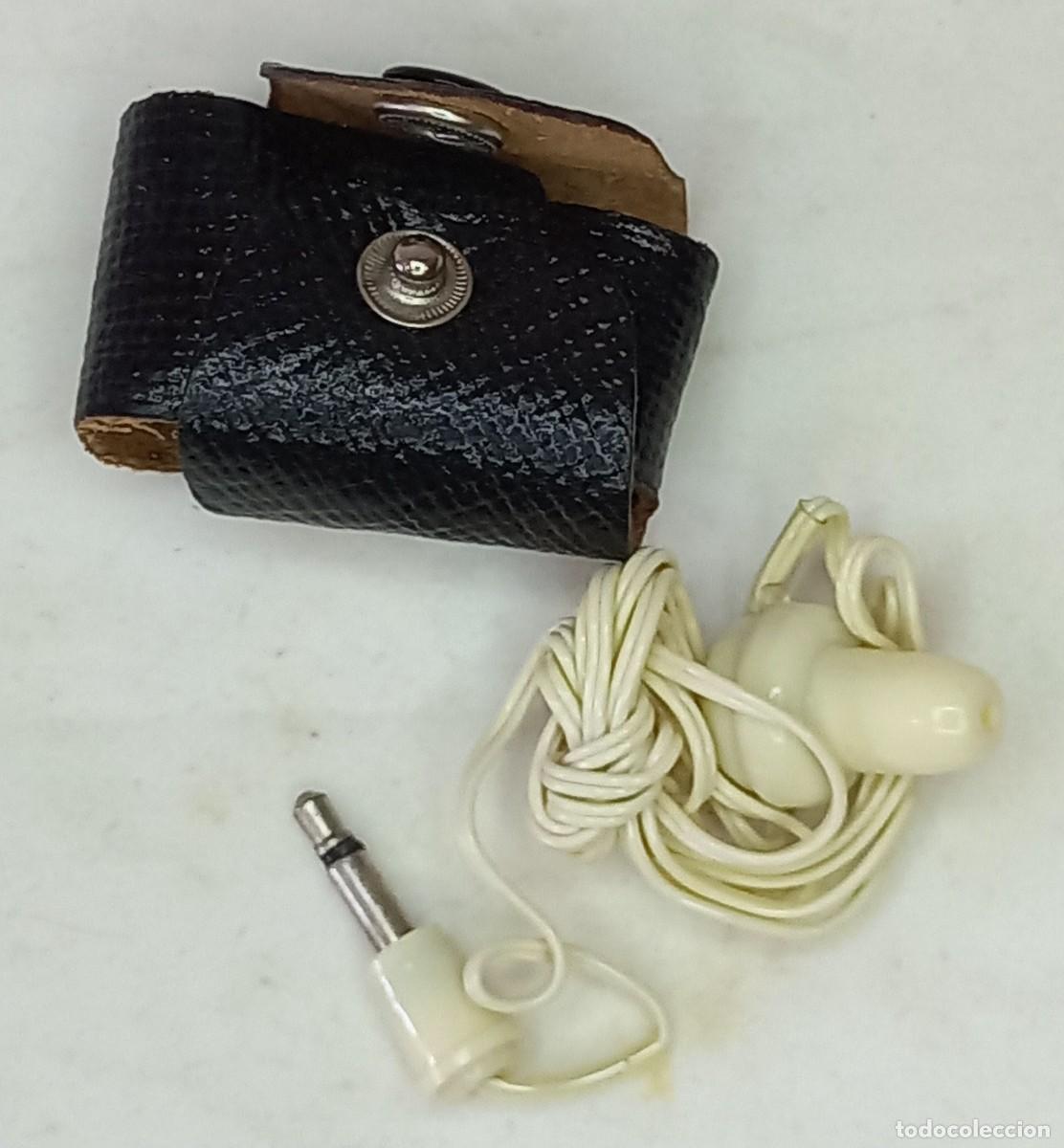Radios antiguas: ANTIGUO AURICULAR TRANSISTOR CON FUNDA DE CUERO