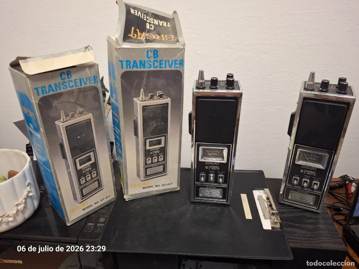 Radios antiguas: Lote 2 antiguos Walkie Talkie Radio 6 canales CV Transceiver Modelo GT 417 Great