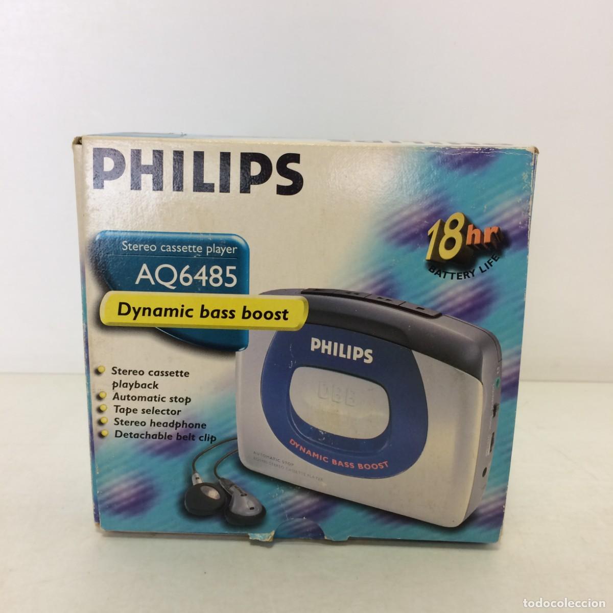 Radios antiguas: Walkman: PHILLIPS AQ6485 Dynamic Bass Boost - Stereo cassette player - En caja original y accesorios