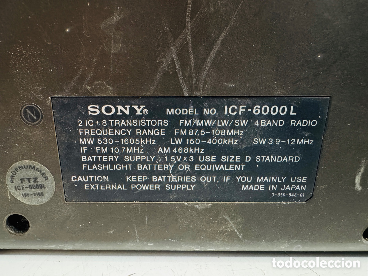 Radios antiguas: Sony ICF-6000L 4 Band Receiver Funciona Ok - Foto 10