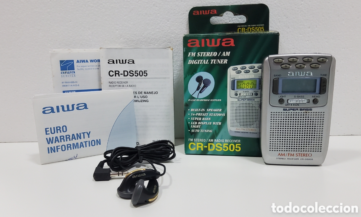 Radios antiguas: RADIO AIWA CR-DS505 + AURICULARES - ARTICULO DE ALMAC&Eacute;N