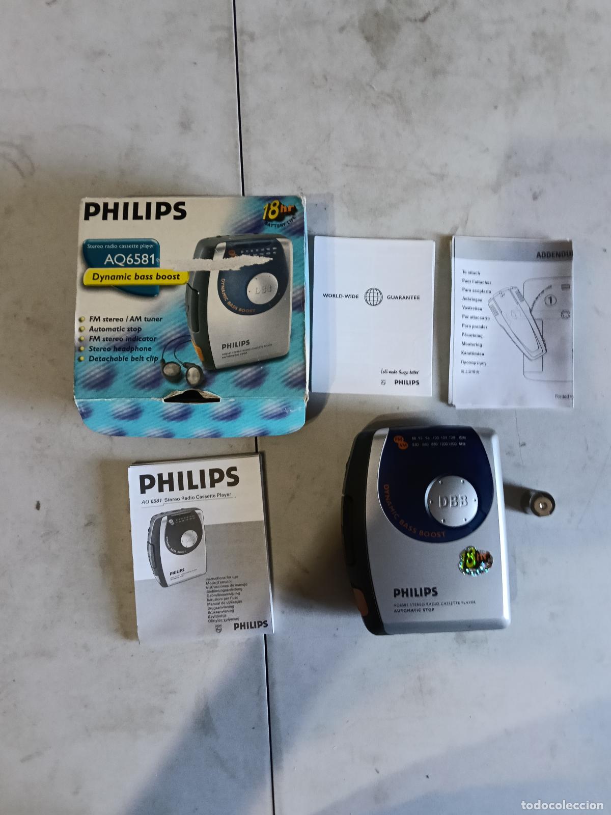 Radios antiguas: Walkman PHILIPS AQ6581 RADIO CASSETTE
