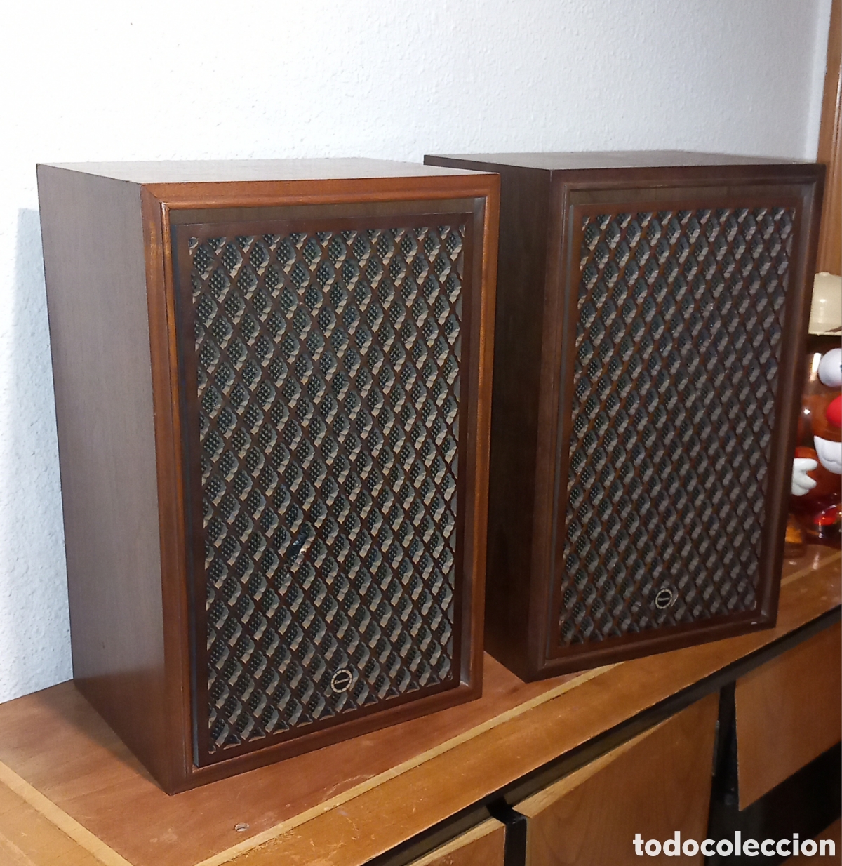 Radios antiguas: ALTAVOCES SANSUI SP-50(MADE JAPAN a&ntilde;os 70's)CAJA DE MADERA, FUNCIONANDO