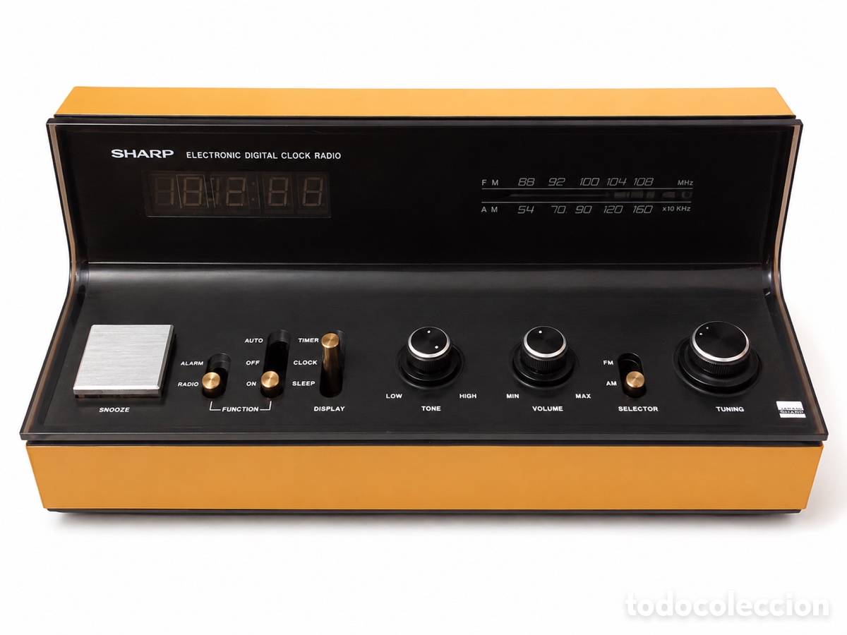 Radios antiguas: Radio reloj digital Sharp FX-52 CX Jap&oacute;n 1976-1978
