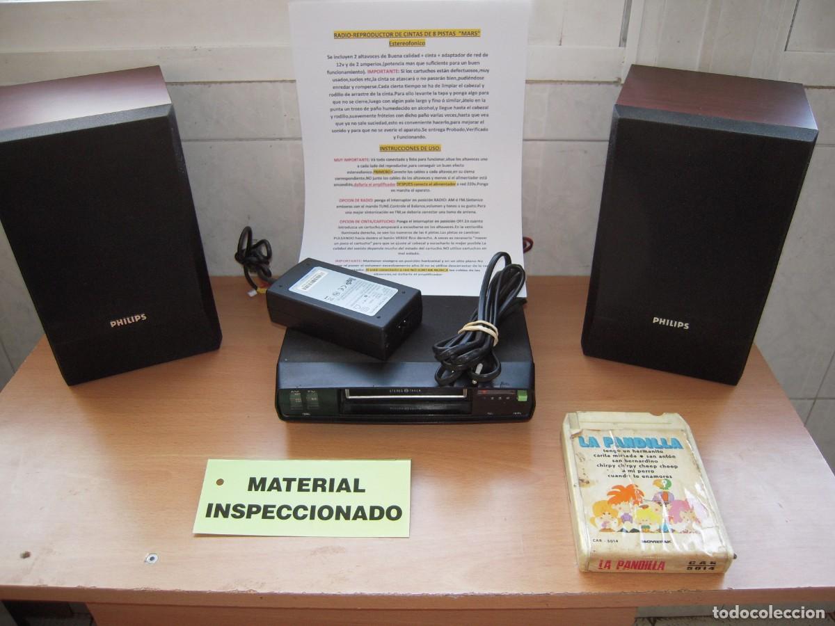 Radios antiguas: MARS Reproductor de cartuchos de 8 pistas Estereo Vintage. Revisado y Funcionando