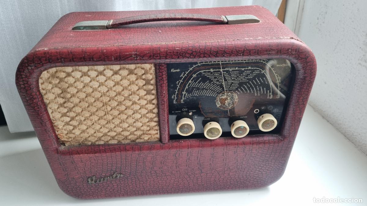 Radios antiguas: Radio antigua Radionette Kur&eacute;r de v&aacute;lvulas a&ntilde;os 50 &ndash; Sin probar &ndash; Para restauraci&oacute;n o decoraci&oacute;n