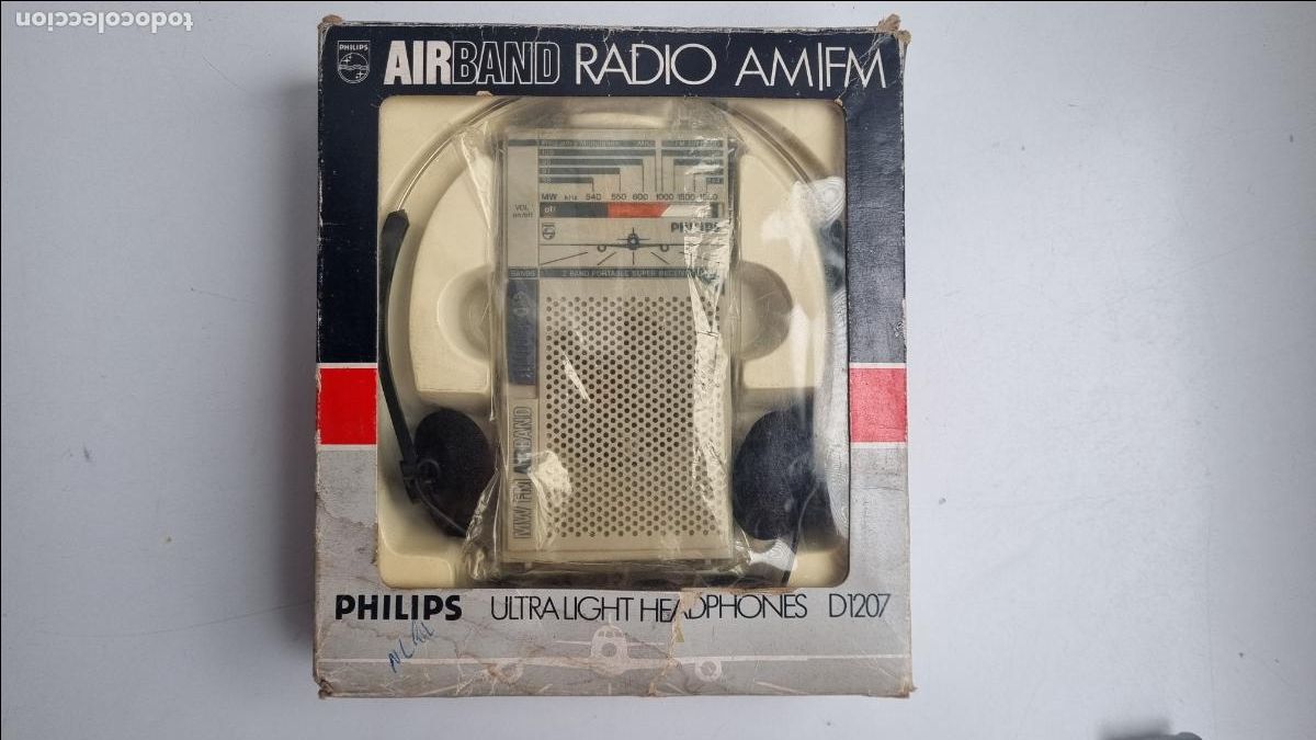 Radios antiguas: Philips D1207 radio transistor vintage 1985 &ndash; FM/MW Air Band &ndash; Caja original &ndash; Impecable
