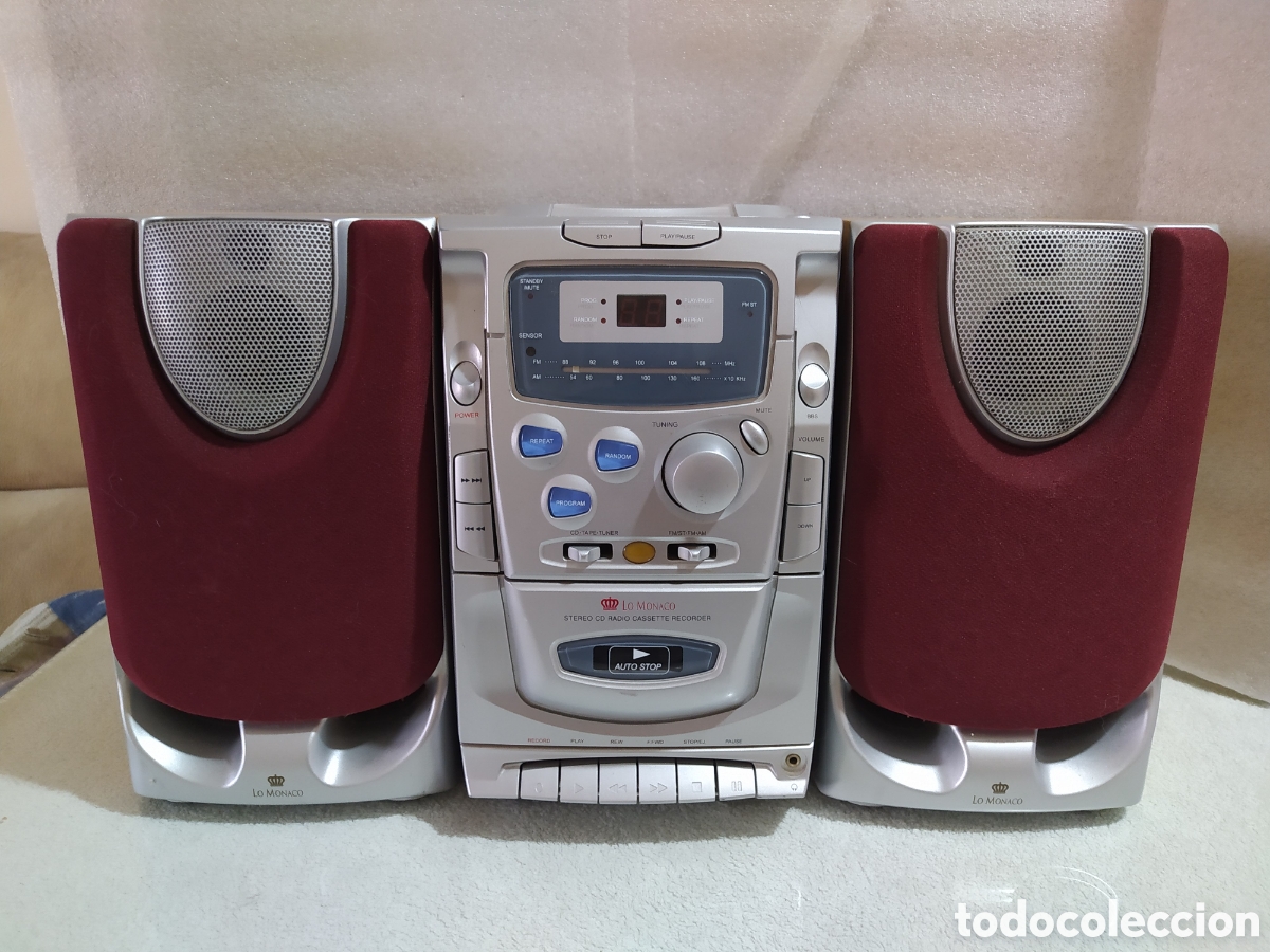 Radios antiguas: Equipo de m&uacute;sica retro Lo Monaco con CD, cassette y radio - Como nuevo, &iexcl;impecable sonido!
