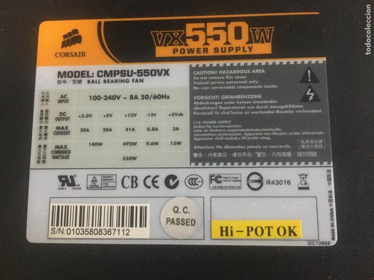 Radios antiguas: FUENTE DE ALIMENTACION PARA TORRE PC 550W.