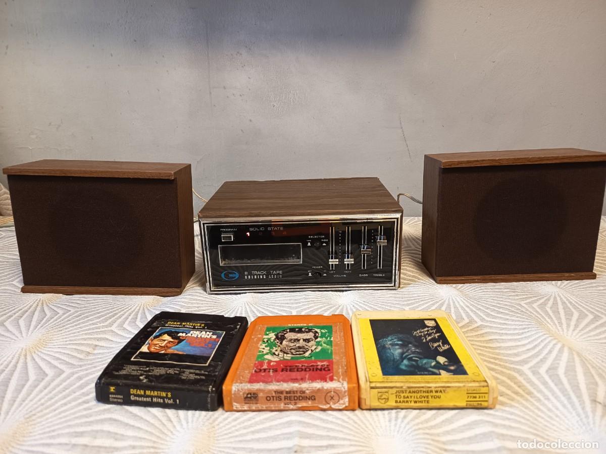 Radios antiguas: reproductor de cartuchos de 8 pistas Golding audio 602 mas altavoces.
