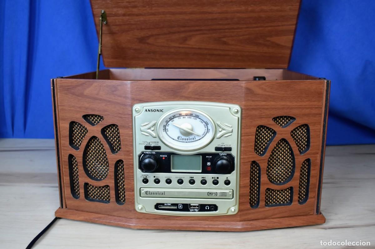 Radios antiguas: Equipo de m&uacute;sica retro Ansonic WD-11RT Madera Vintage
