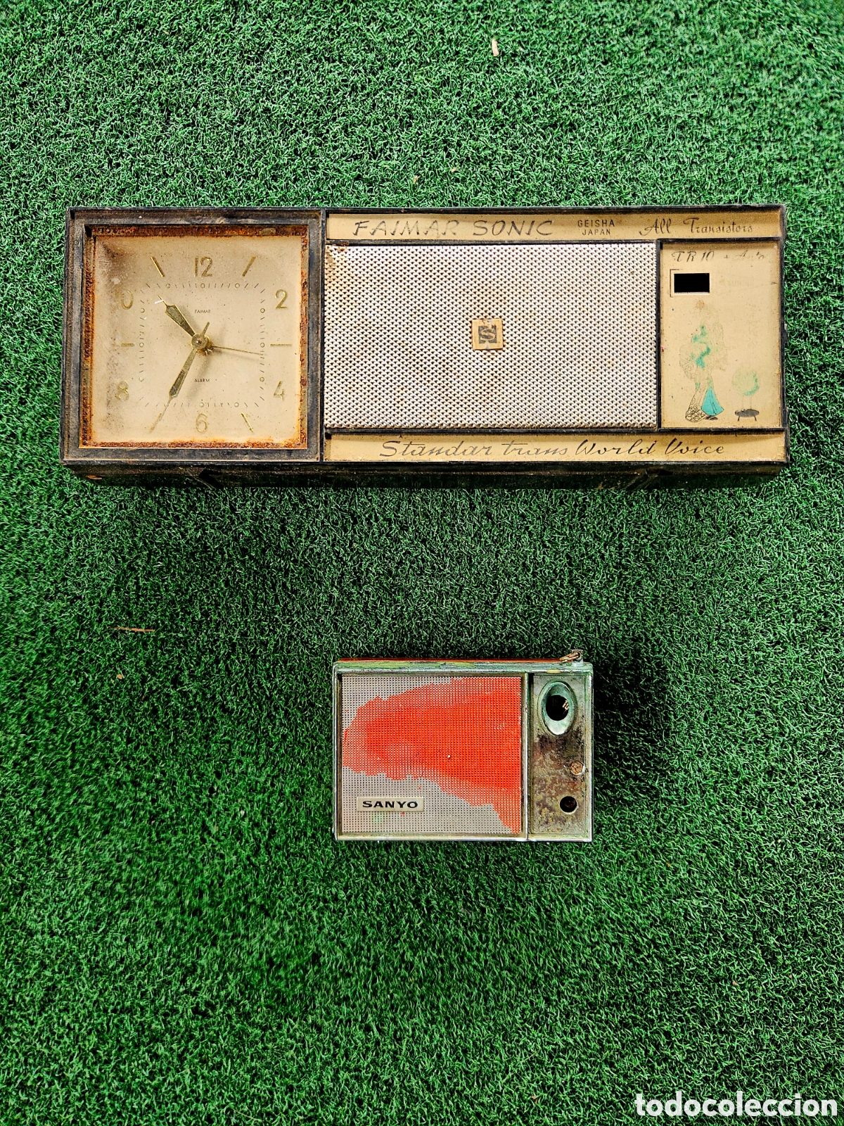 Radios antiguas: Lote Radios Vintage A&ntilde;os 60 &ndash; Faimar Sonic Geisha (Atrezo) y Sanyo 6C-337