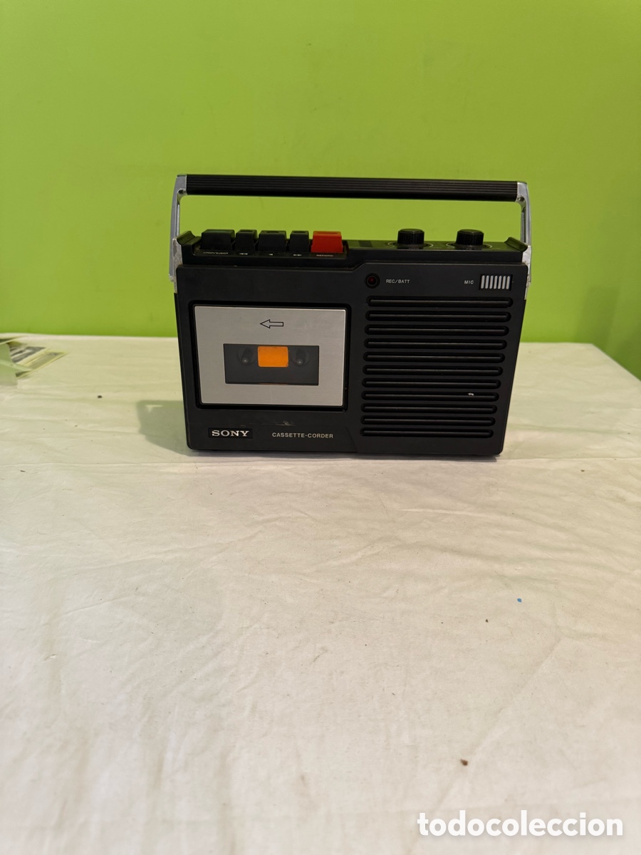 Radios antiguas: Sony TC-60 Cassette-Corder port&aacute;til vintage &ndash; grabadora de cassette &ndash; a&ntilde;os 70