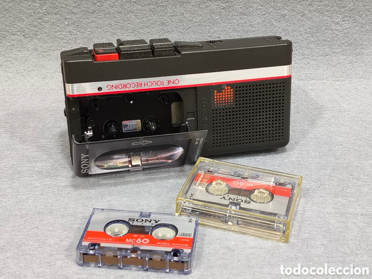 Radios antiguas: MINI GRABADORA RECODER SONY M 12 CON SU CAJA Y FUNDA ORIGINAL 2 MINI CASETTES - Foto 3