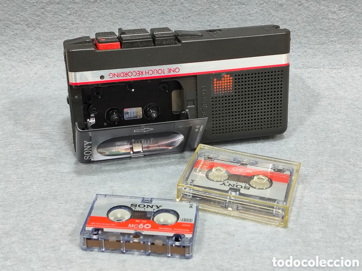 Radios antiguas: MINI GRABADORA RECODER SONY M 12 CON SU CAJA Y FUNDA ORIGINAL 2 MINI CASETTES - Foto 5