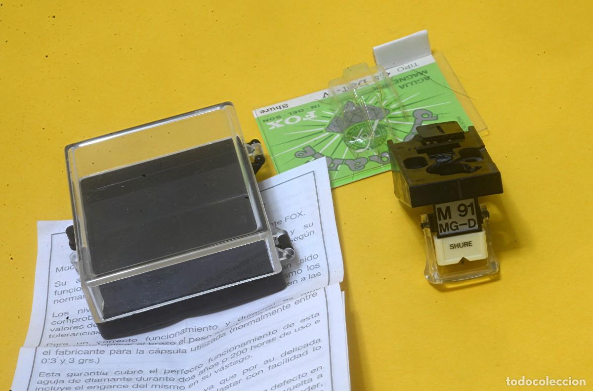 Radios antiguas: C&aacute;psula fonocaptora Shure M91 MG-D + AGUJA MAGN&Eacute;TICA DIAMANTE FOX 415 DST-W SHURE, SIN USO
