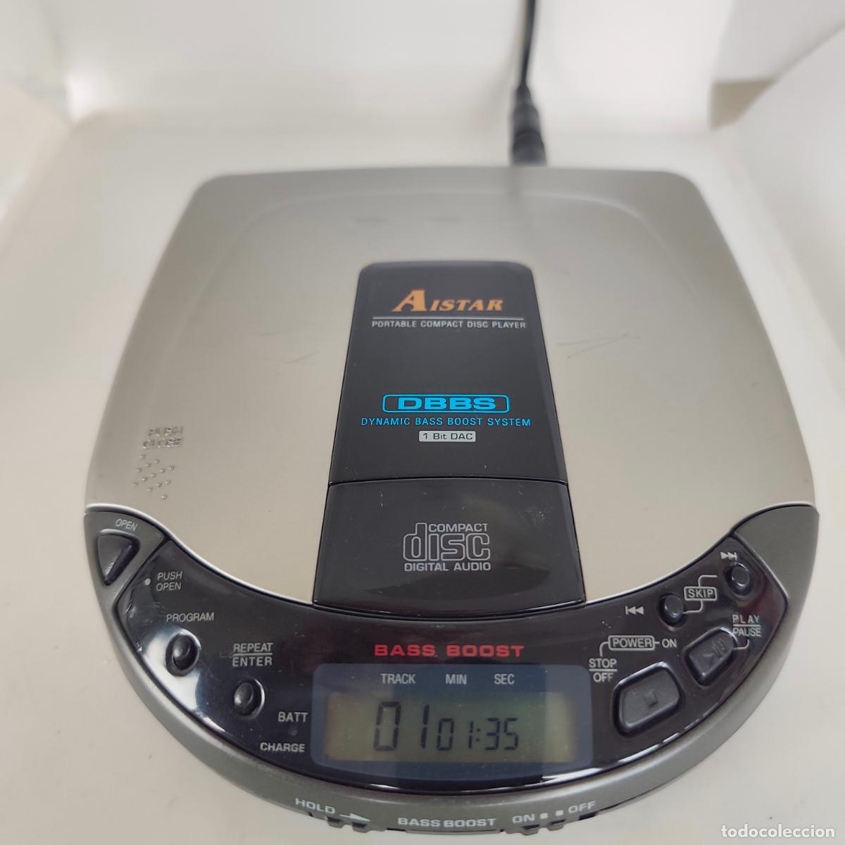 Radios antiguas: AISTAR CD73F PORTABLE COMPACT DISC PLAYER DISCMAN FUNCIONANDO - Foto 2