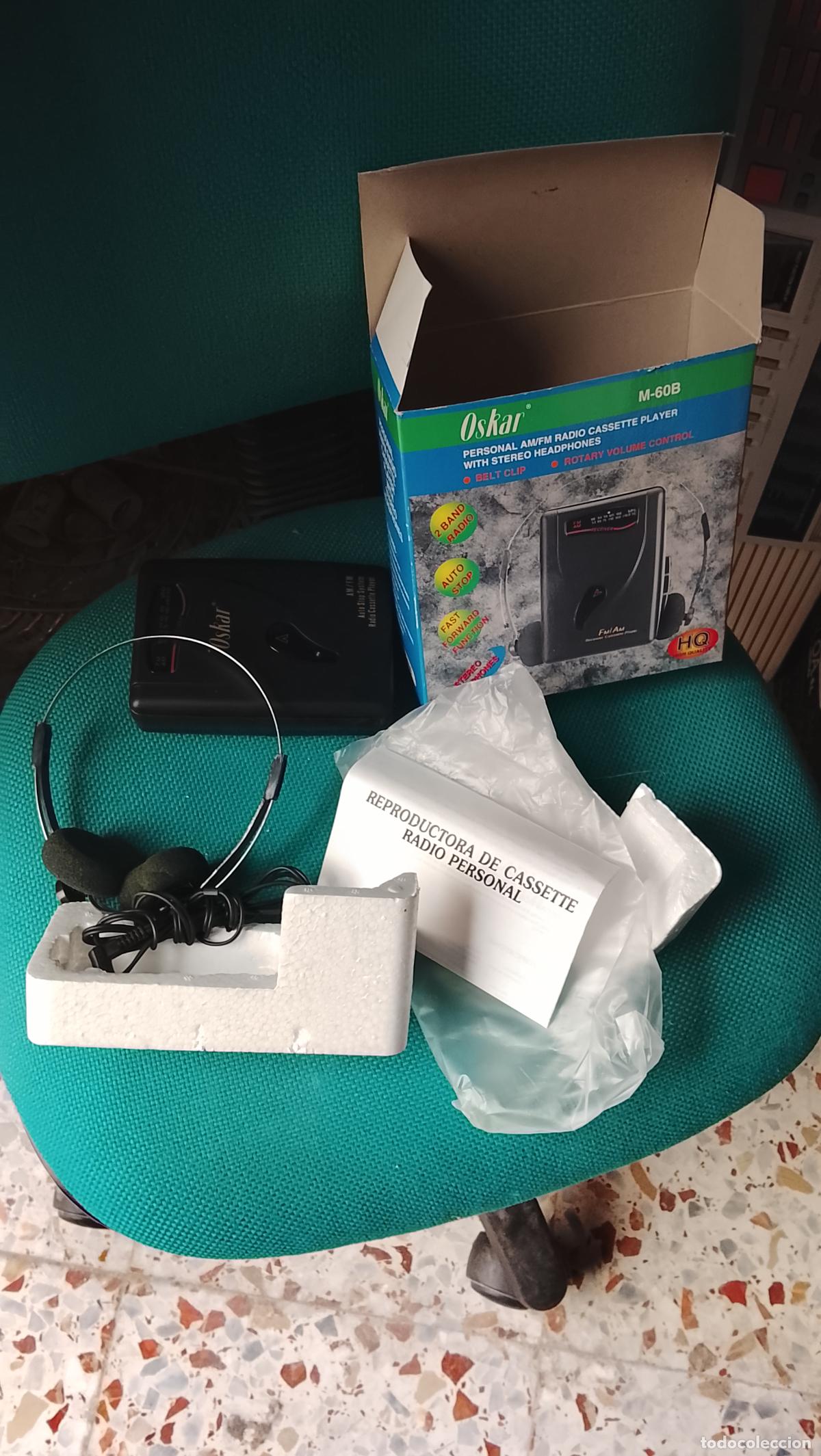 Alte Radios: Antiguo walkman sin usar en su caja radio AM FM cascos auriculares