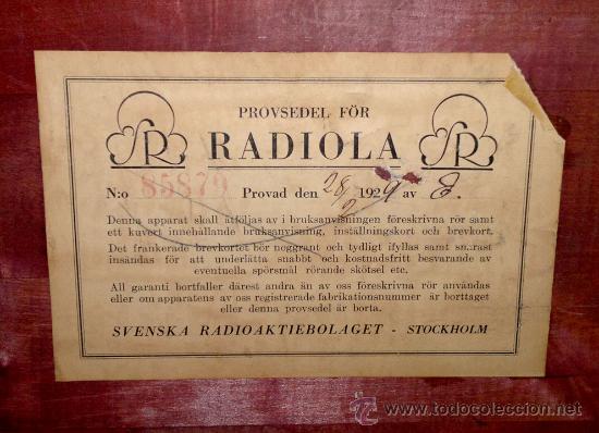 Radios de v&aacute;lvulas: RADIO RADIOLA A&Ntilde;O 1929 - Foto 6