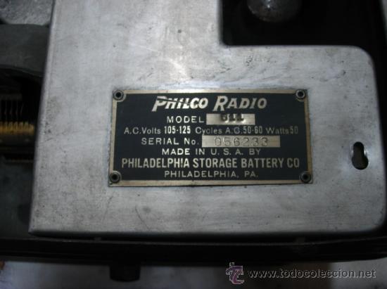 Radios de v&aacute;lvulas: Radio Philco Modelo 511 - Foto 18