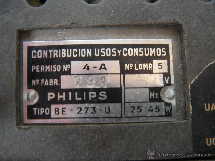 Radios de v&aacute;lvulas: ANTIGUA RADIO PHILIPS - Foto 3