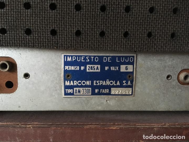 Radios de válvulas: RADIO MARCONI AM-3301 LICENCIA ESPAÑOLA. 1967. FUNCIONA AM.125 V - Foto 15 - 114939983