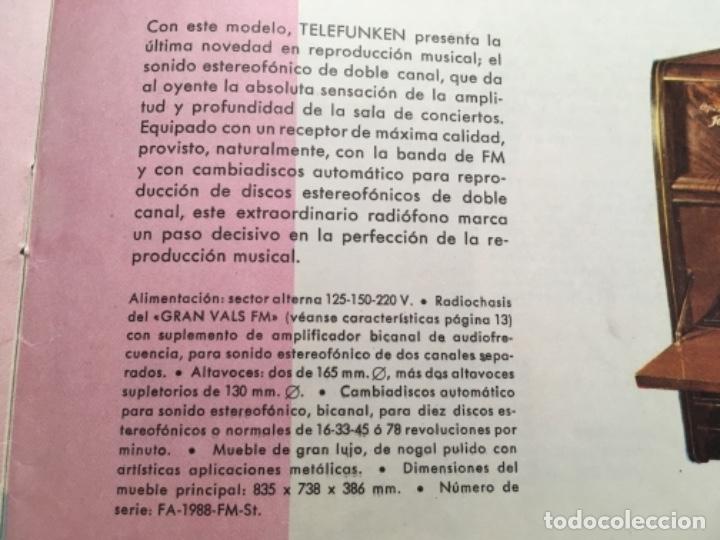 Radios de v&aacute;lvulas: RADIO/TOCADISCOS TELEFUNKEN OPERA STEREO FM - Foto 9