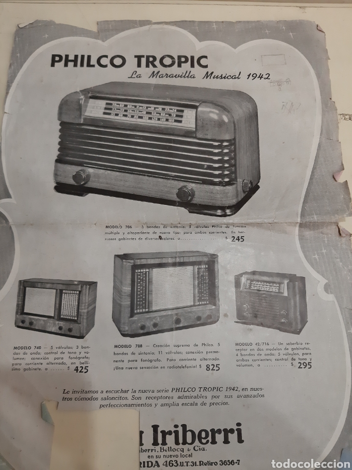 Radios de v&aacute;lvulas: Phil co Tropic 1942 Irriberri - Foto 1