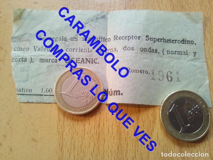 Radios de v&aacute;lvulas: RADIO OCEANIC 5 VALVULAS BOLETO PAPLETA SORTEO C71 - Foto 1