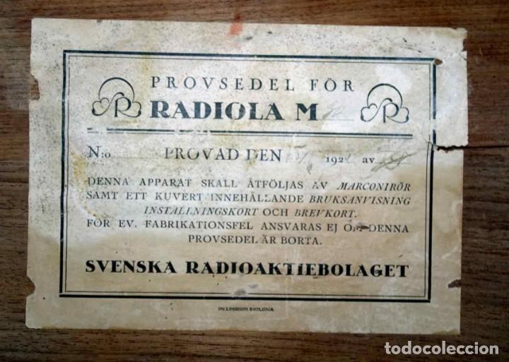 Radios de válvulas: Radio RADIOLA M 30 de valvulas vistas, del año 1926 - Foto 8 - 294083808