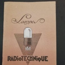 Radios de válvulas: LAMPES RADIOTECHNIQUE CATALOGUE DE 1927 - LÁMPARAS ANTIGUAS. Lote 298723753
