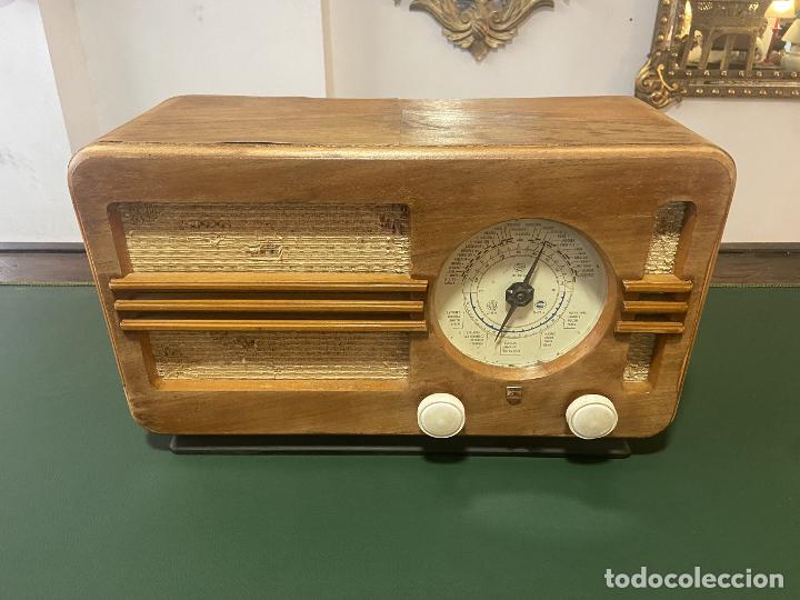 Radios de v&aacute;lvulas: Radio Phillips BE382 1950&rsquo;s 42x15x22 cm - LA OPALINA - Foto 1