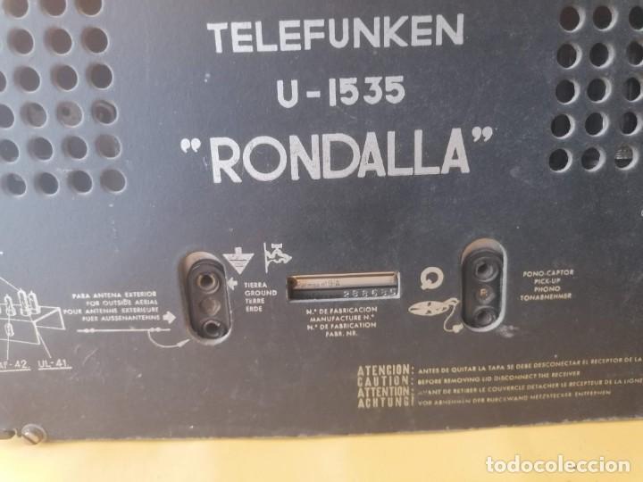 Radios de válvulas: ANTIGUO RADIO DE VALVULAS TELEFUNKEN. MODELO U-1535 RONDALLA. DE BAKELITA. - Foto 10 - 322612163