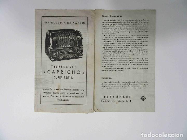 Radios de v&aacute;lvulas: Radio antigua Telefunken Capricho - Foto 7