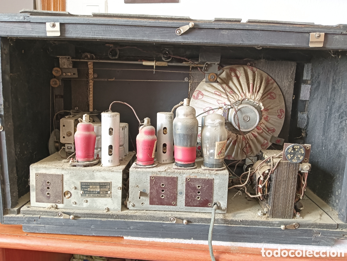 Radios de v&aacute;lvulas: Antigua radio Philips BE 472 A - Foto 12