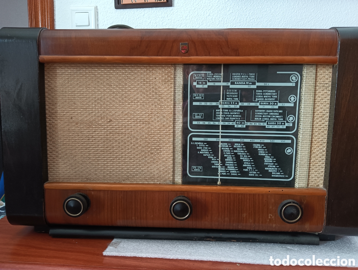 Radios de v&aacute;lvulas: Antigua radio Philips BE 472 A - Foto 15