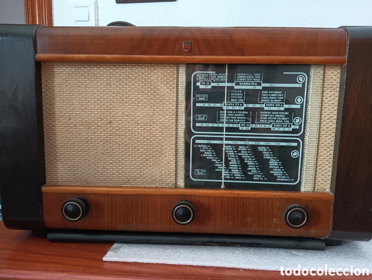 Radios de v&aacute;lvulas: Antigua radio Philips BE 472 A - Foto 16