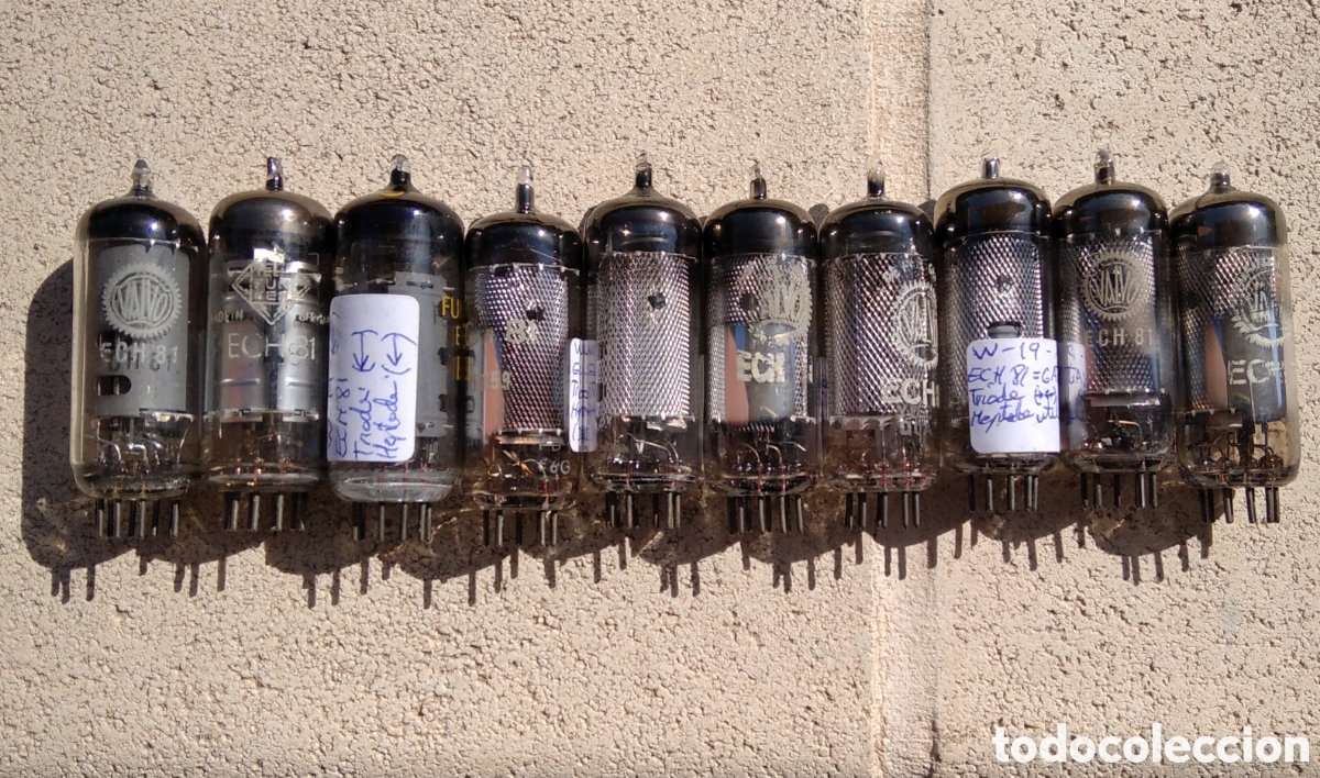 Radios de v&aacute;lvulas: Lote de v&aacute;lvulas ECH 81 usadas. - Foto 1