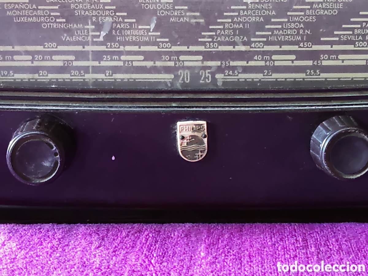 Radios de v&aacute;lvulas: RADIO DE V&Aacute;LVULAS PHILIPS, BAQUELITA - Foto 2