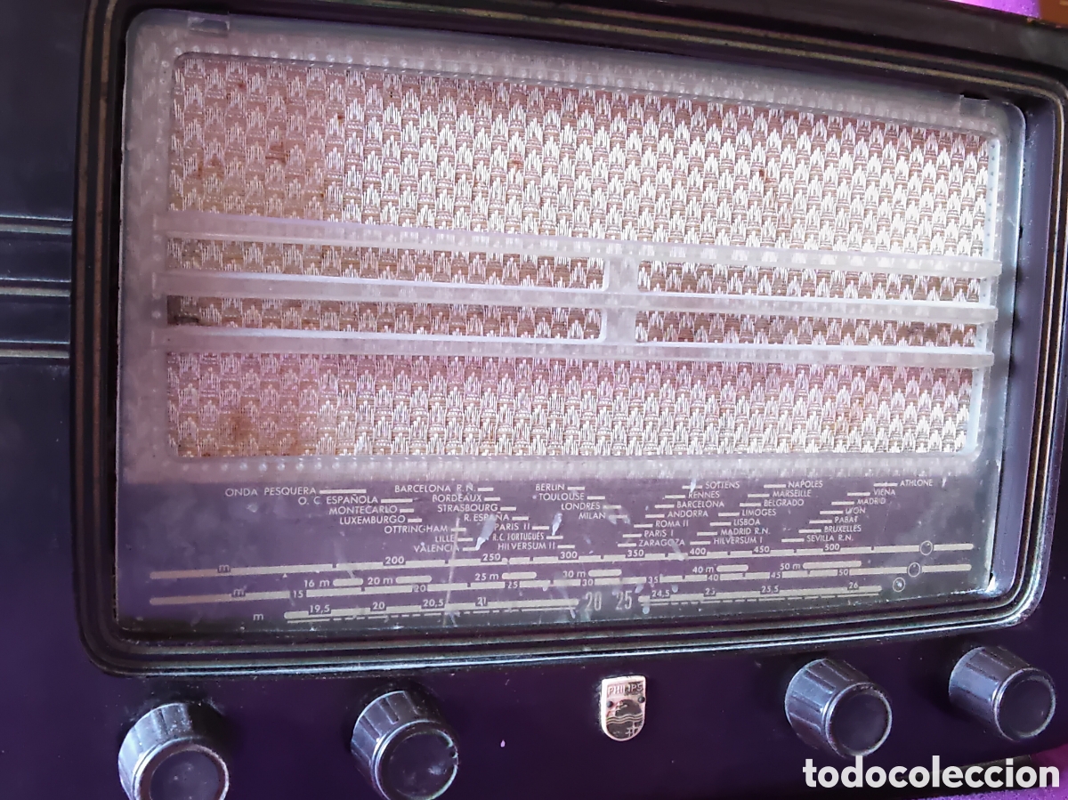 Radios de v&aacute;lvulas: RADIO DE V&Aacute;LVULAS PHILIPS, BAQUELITA - Foto 3