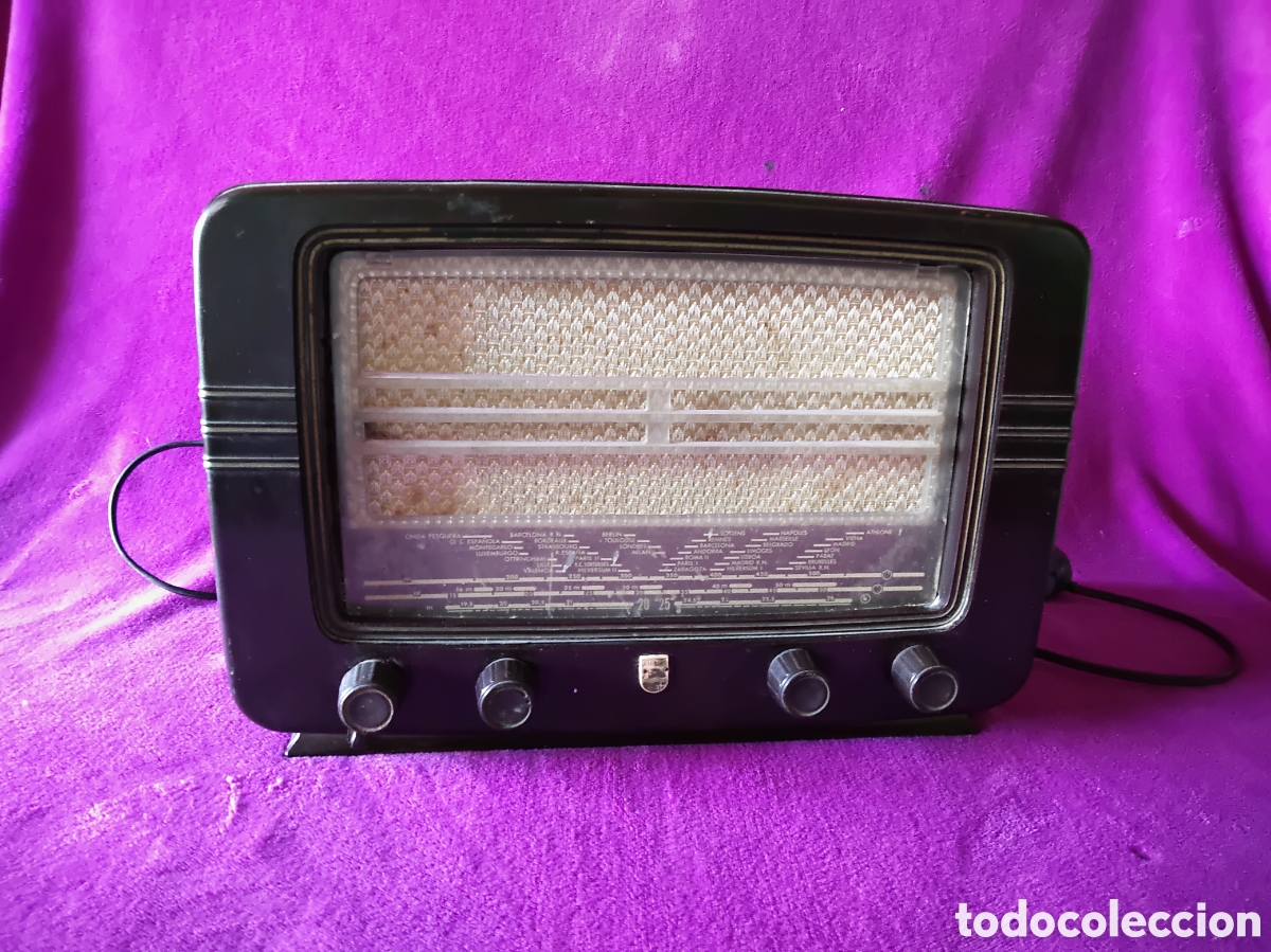 Radios de v&aacute;lvulas: RADIO DE V&Aacute;LVULAS PHILIPS, BAQUELITA - Foto 1