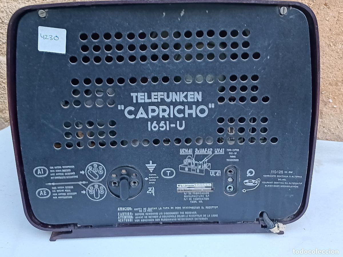 Radios de v&aacute;lvulas: RADIO TELEFUNKEN MOD. CAPRICHO 1651-U - Foto 4