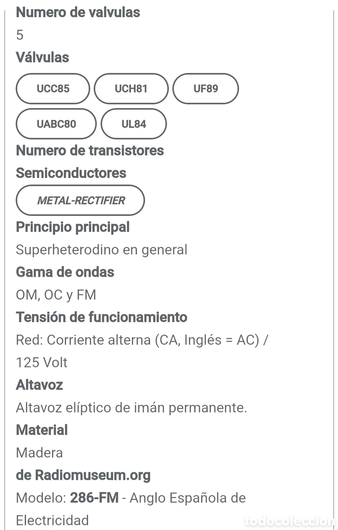Radios de v&aacute;lvulas: Radio anglo modelo 286 - Foto 8