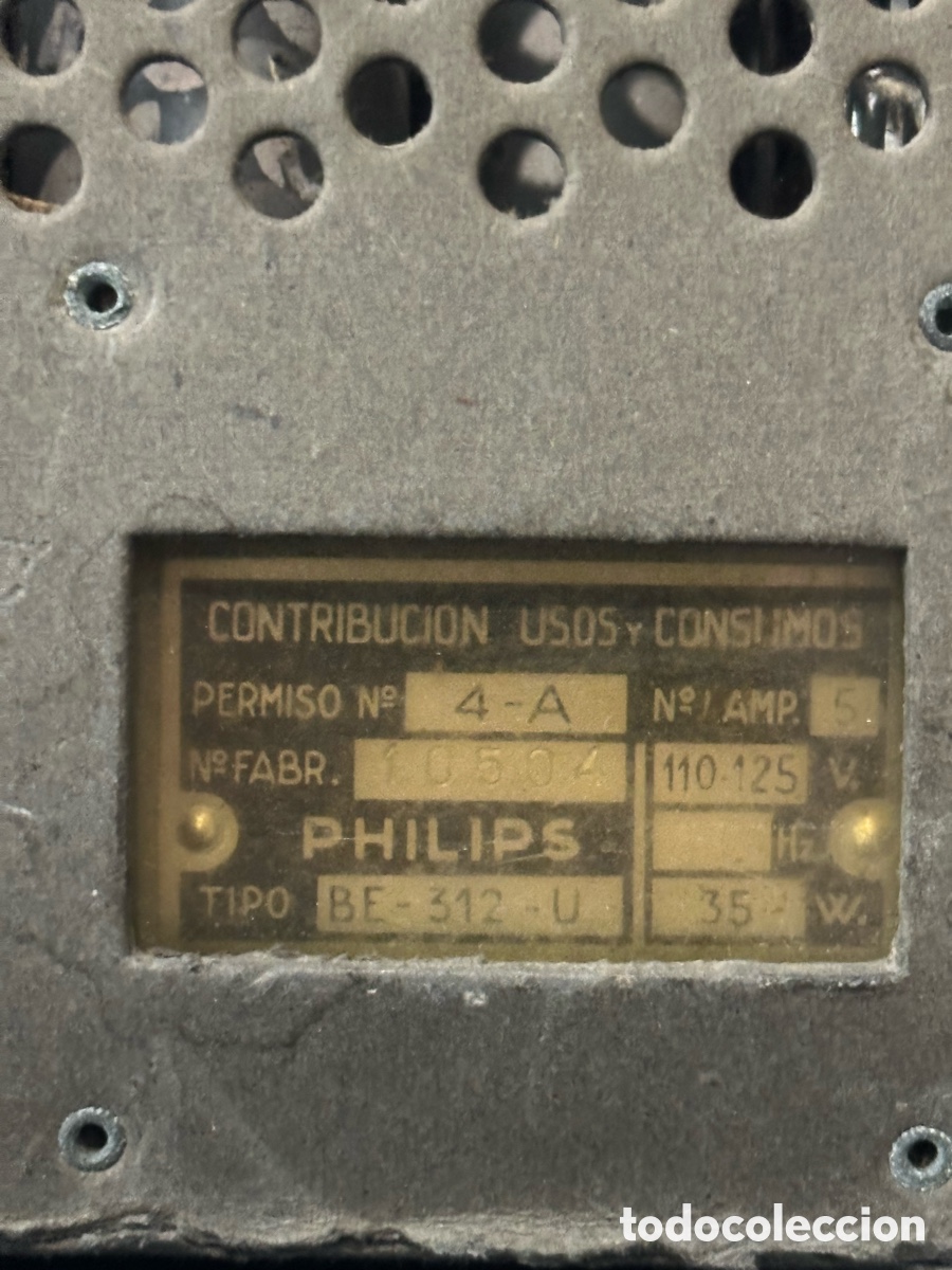 Radios de v&aacute;lvulas: RADIO PHILIPS MODELO BE-312-U DEL A&Ntilde;O 1950 - Foto 7
