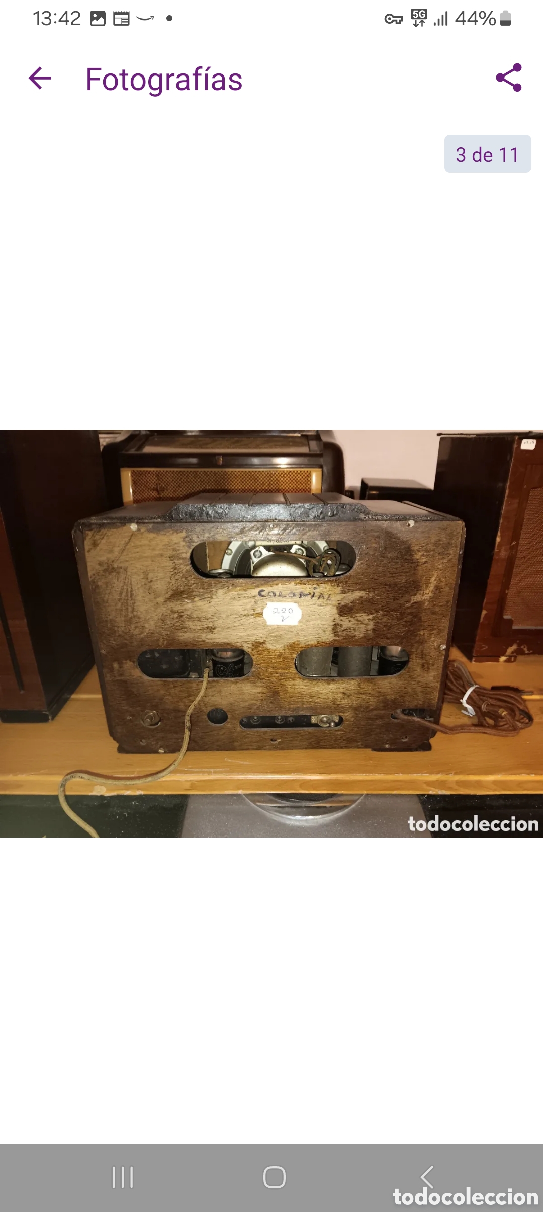 Radios de v&aacute;lvulas: RADIO VALVULAS COLONIAL MODELO 651 FUNCIONANDO - Foto 4