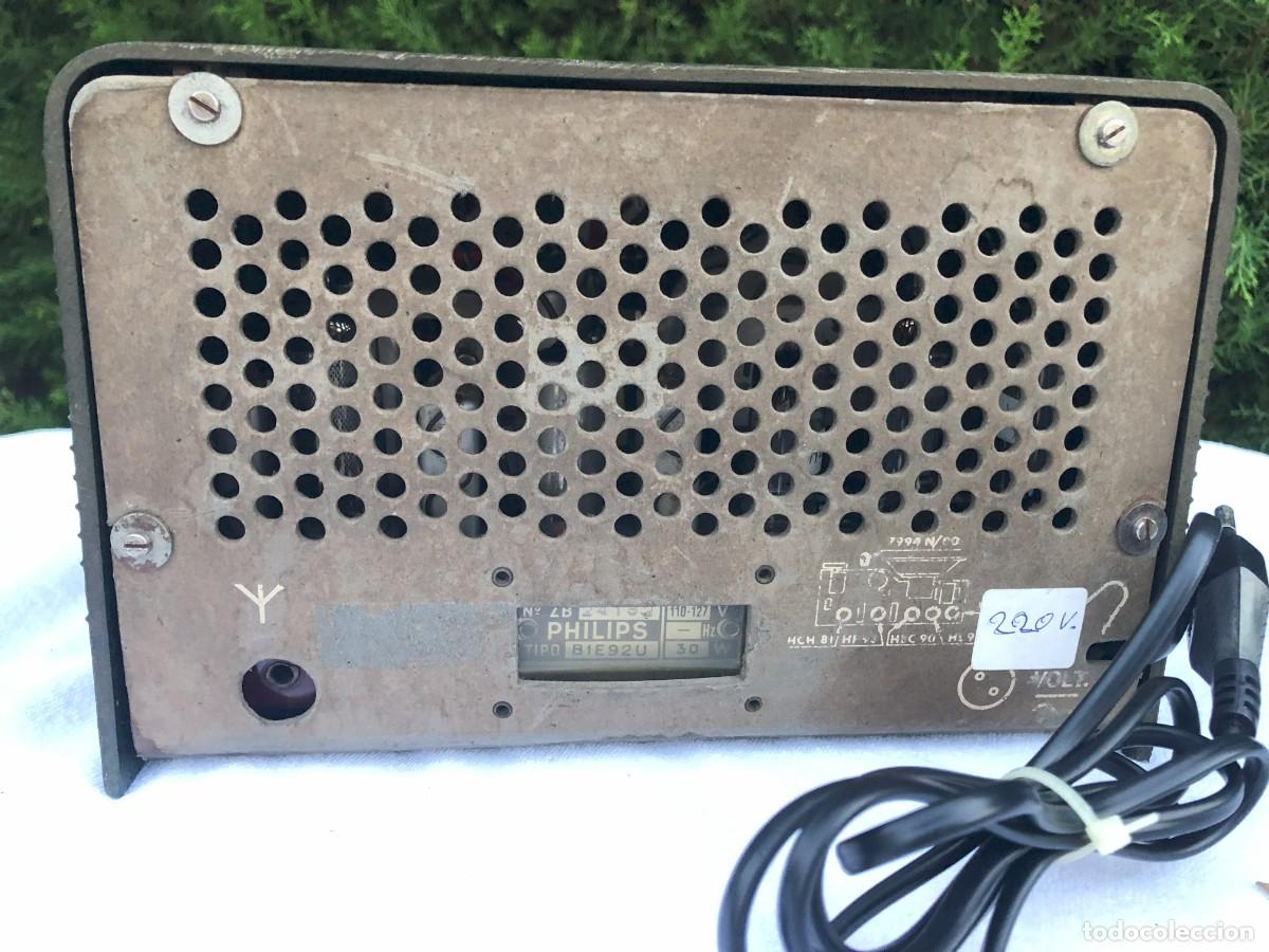 Radios de v&aacute;lvulas: RADIO ANTIGUA PHILIPS B1E92U / FUNCIONANDO - Foto 2