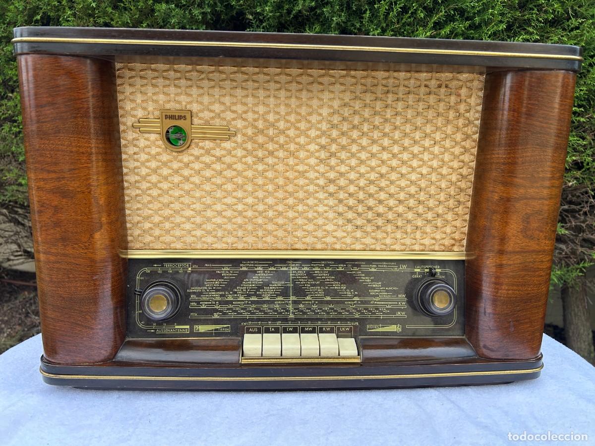 Radios de v&aacute;lvulas: RADIO ANTIGUA PHILIPS SATURN 54 / FUNCIONANDO - Foto 1