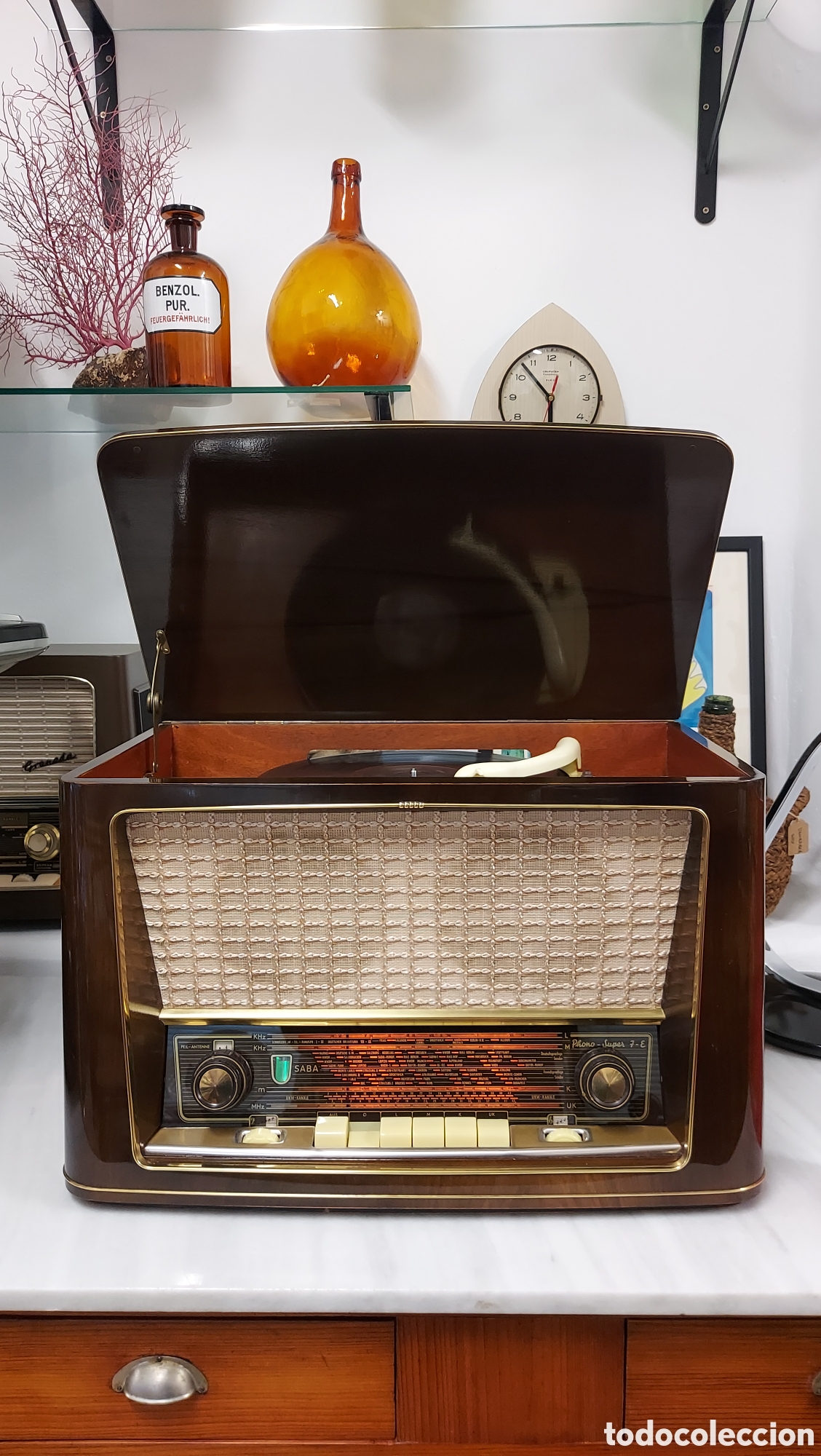 Radios de v&aacute;lvulas: Radio Saba Phono S&uacute;per 7E a&ntilde;o 1956 - Foto 2