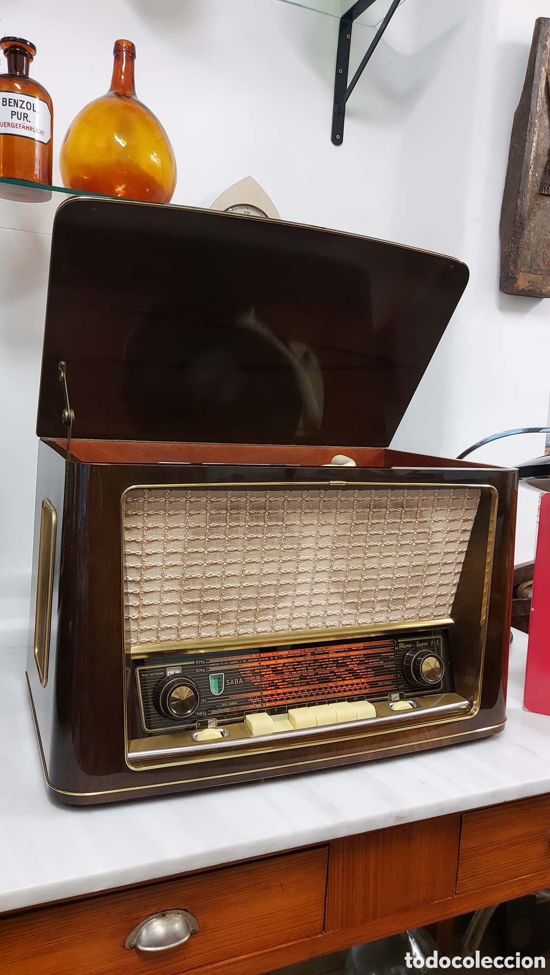 Radios de v&aacute;lvulas: Radio Saba Phono S&uacute;per 7E a&ntilde;o 1956 - Foto 3